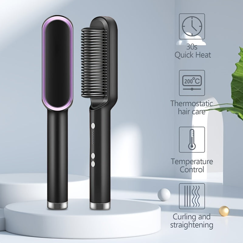 StyleFusion 2-in-1: Electric Hair Straightener Brush and Hot Comb
